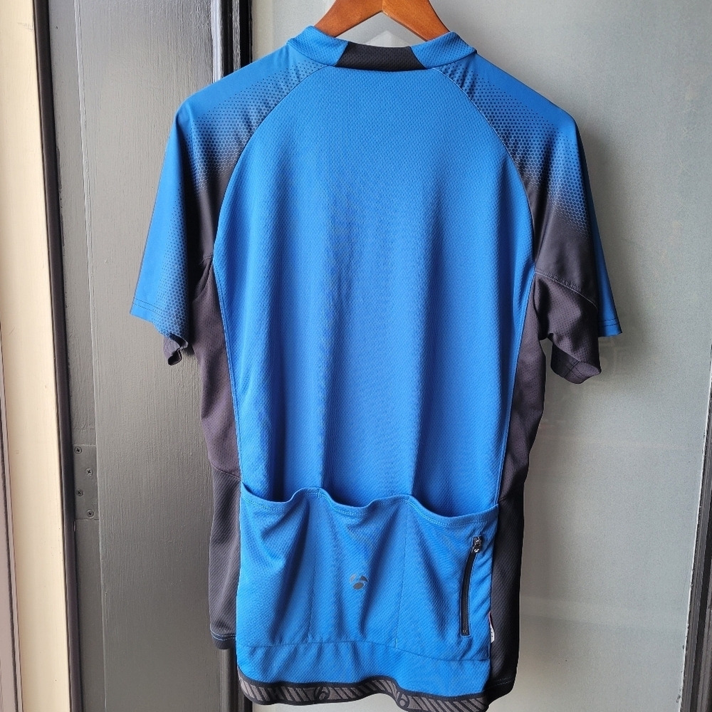 Bontreger Men's Solstice Short Sleeve Cycling Jersey Zip Front Blue Black Large - Picture 2 of 11